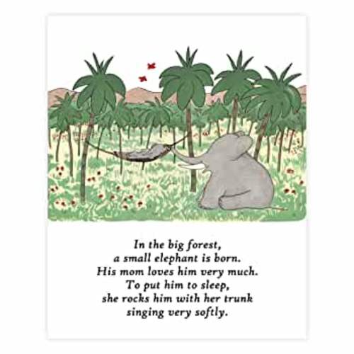 Babar Print, Boys Nursery Art - Mother Son Quote Print, Babar the Elephant - Unframed