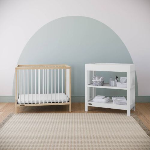 Graco Teddi Convertible Mini Crib with Mattress - Natural/White