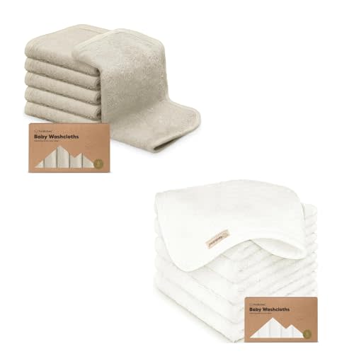 KeaBabies 6-Pack Baby Washcloths - Soft Viscose Derived from Bamboo Washcloth, Baby Wash Cloths, Baby Wash Cloth for Newborn, Kids, Bath Baby Towels, Face Towel, Face Cloths for Washing Face