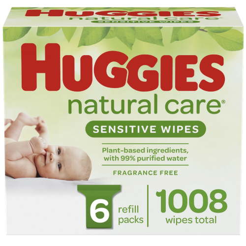 Huggies Natural Care Sensitive Baby Wipes, 6 Packs, Unscented, Hypoallergenic (1008 Wipes)