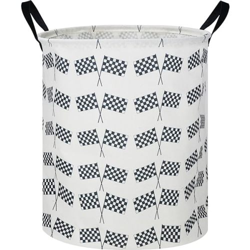CLOCOR Kids Laundry Basket,Waterproof Baby Boys Nursery Hamper,Collapsible Fabric Storage Container,Toys Bin,Room Decor,Gift Basket(Racing