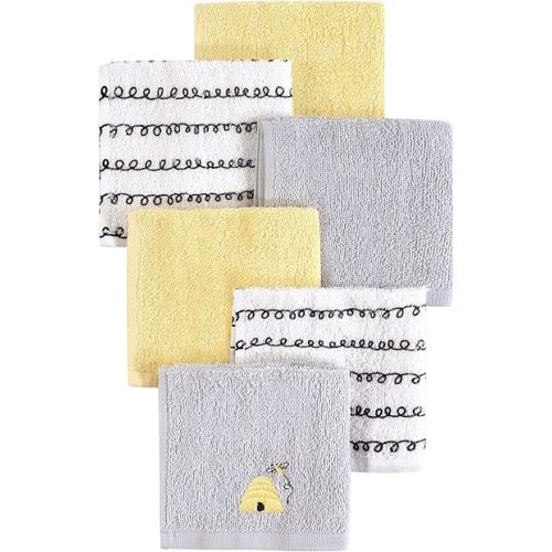 Hudson Baby Unisex Baby Super Soft Cotton Washcloths, Bee, One Size