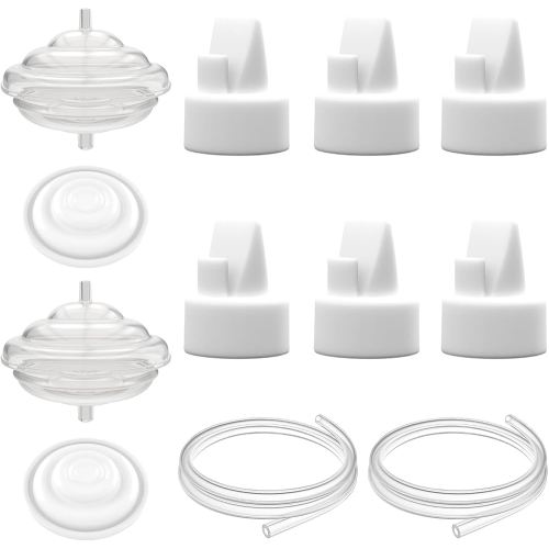 Pump Parts Compatible with S1/S2/9 Plus Breast Pump,Replace Include 6 Duckbill Valves,2 Backflow Protectors,2 Tubing,2 Membranes,Not Original Spectra Replacement Pump Parts,12 Pack