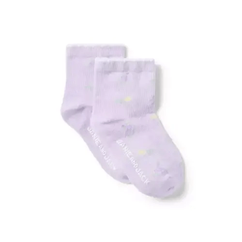 Newborn Soft Lavender Lemon Baby Lemon Floral Sock by Janie and Jack