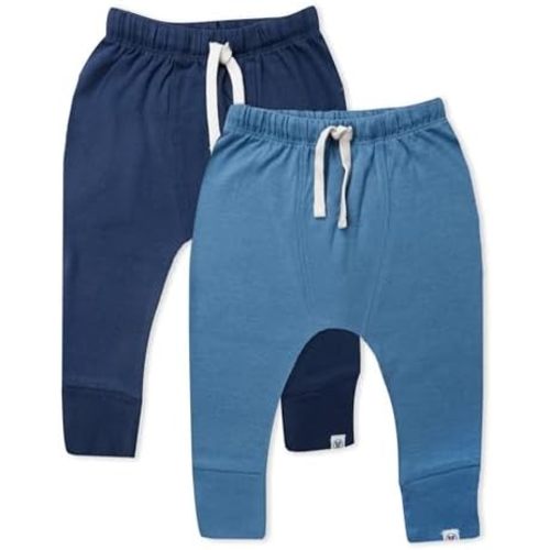 HonestBaby Multipack Honest Pants Joggers Pull on 100% Organic Cotton for Infant Baby and Toddler, Boys, Girls, Unisex