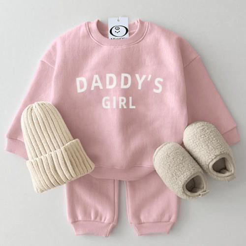 MiniOlie DADDY'S GIRL Baby 2-Piece Simple Set
