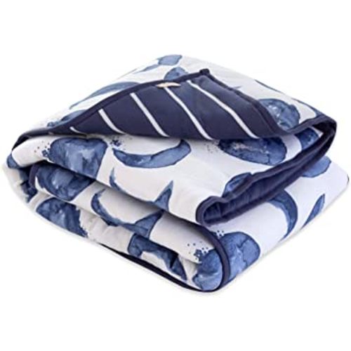Burt's Bees Baby Reversible Blanket, Nursery, Stroller & Tummy-Time Organic Jersey Cotton Quilted Infant & Toddler Bedding