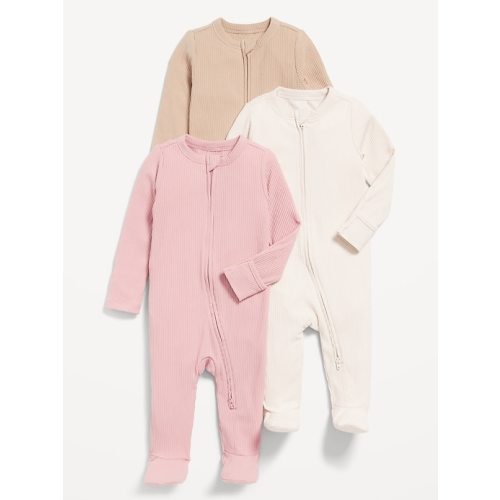 2-Way-Zip Sleep & Play Footed One-Piece 3-Pack for Baby | Old Navy