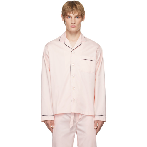 Pink Sateen Long-Sleeved Pyjama Shirt