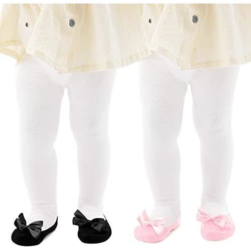 Mini angel Baby Tights Non Slip Baby Girl Tights Plain/Shoe-Look Leggings Seamless Pantyhose Warm Cotton Leggings Non-Skid