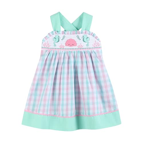 Lil cactus Baby and Girls Seashell Smocked Sundress