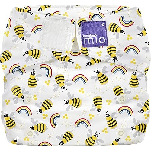 Bambino Mio, Miosolo Classic All-in-One Reusable Cloth Diaper, Adjustable Size, Eco Chemical Free Diaper, Honeybee Hive