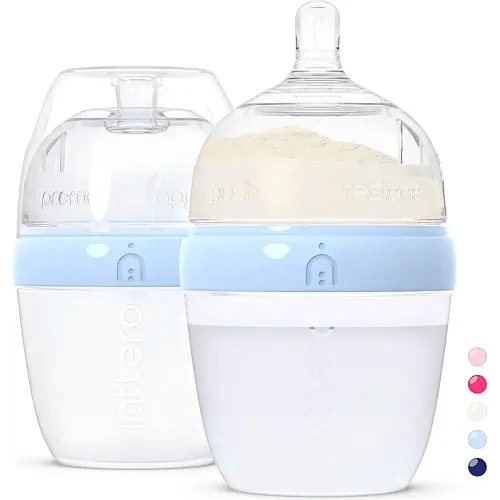 Inttero 6oz Blue Formula Dispenser Anti-Colic Baby Bottles - 2 Pack/Slow Flow (Cute Blue) — Everyday Baby Essential — Formula Bottles — Biberones para Bebes — PopYummy Mixie — Easy Baby Brezz