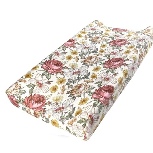 Owlowla Changing Pad Cover, Soft Minky Changing Table Sheets for Baby Boy and Girl (Floral)