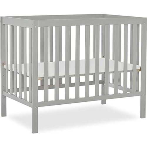 Dream On Me, Edgewood 4-in-1 Convertible Mini Crib, Cool Grey , 40x25x33 Inch (Pack of 1)