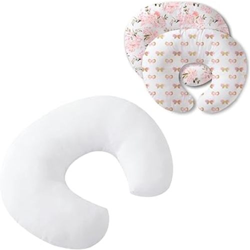 Little Grape Land Nursing Pillow Insert & 2 Pillow Covers, Feeding Support Pillow for 0-18 Months, Multifunctional Support Cushion for Baby Girl Boy Unisex