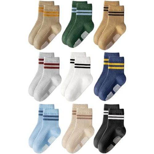 HONGTEYA 9 Pairs Toddler Socks (1-2T)