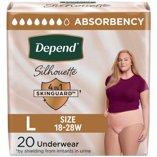 Depend Silhouette Women's LARGE Postpartum & Incontinence Disposable Underwear