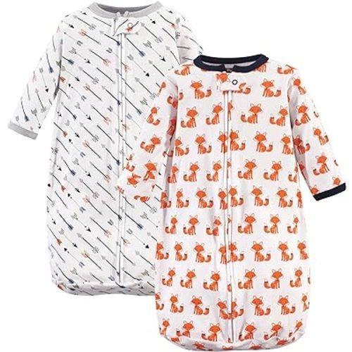 Hudson Baby Unisex BabyCotton Long-Sleeve Wearable Sleeping Bag, Sack, Blanket