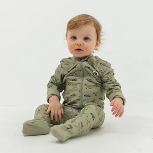 Baby Zip Up - Flying Ducks Green – BURLEBO