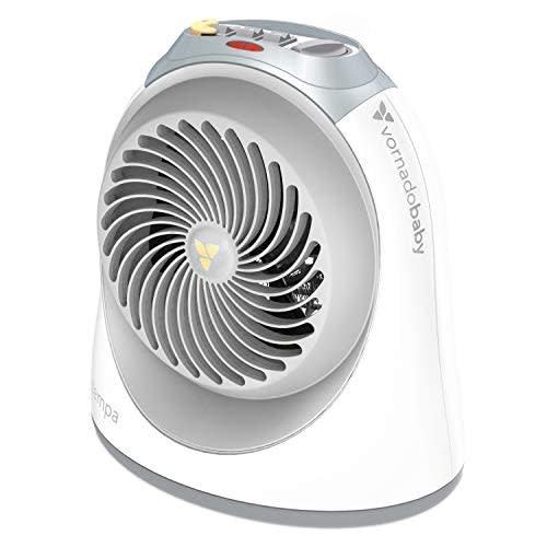 Vornadobaby Tempa Nursery Space Heater, Electric Space Heater for Baby with Locking Controls, Tipover Protection, Safety Shutoff, Hidden Cord Storage, Adjustable Thermostat