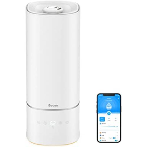 Govee 6L Smart WiFi Humidifiers for Bedroom Large Room Plants, Top Fill Cool Mist Humidifier with App Control, Auto Mode with Sensor, Essential Oil Diffusers and Night Light, Works with Alexa