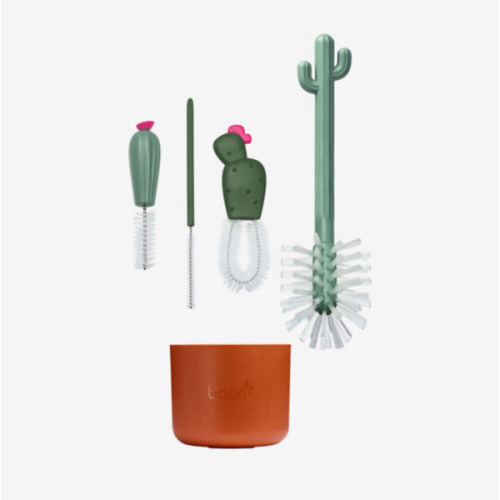 Boon Cacti Bottle Cleaning Brush Set, Terracotta , 4 Piece Set