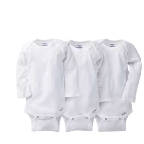 Gerber Newborn Baby Boy or Girl Unisex Long Sleeve Onesies Brand Bodysuit with Mitten Cuff, 3-Pack