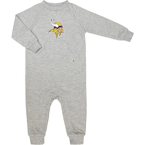 NFL Football Team Logo Unisex Baby French Terry Jumpsuit in Grey