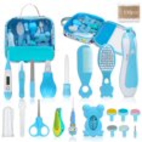 Byseng Baby Healthcare Hygiene Safety Set - 23 in 1 Nursery Grooming Kit for Newborns and Toddlers (0-3 Years+) - Blue