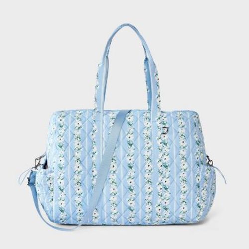Girls' Quilted Floral Duffel Bag - art class™ Blue