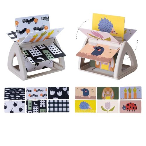 Taf Toys Infant Tummy-time High Contrast rattling Activity Book with Art Cards for Baby, Baby Product for Newborn Educational Toys for 3 Essentials Developmental Learning Stages