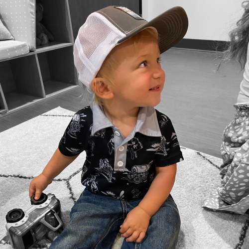 Black Wild West Polo Onesie Baby (0-18M)