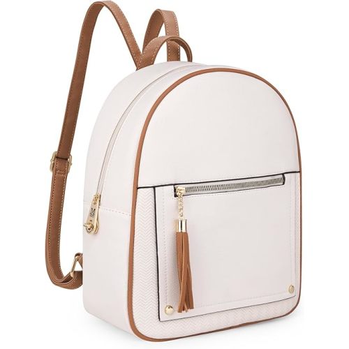 Montana West Medium Backpack Purse for Women Anti Theft Backpack with Secured Zipper & Tassel,MWC-1041BG-BR