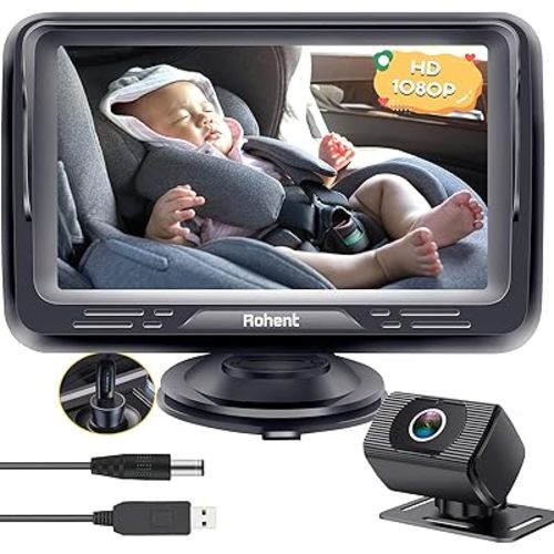 Rohent Car Camera for Baby USB: Plug and Play Easy to Install Crystal Night Vision Wide View Angle for Newborn Infant Safety