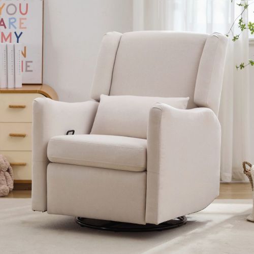 Wingback Recliner Chair Gliding Recliner Rocking Nursery Chair Accent Chair -ModernLuxe