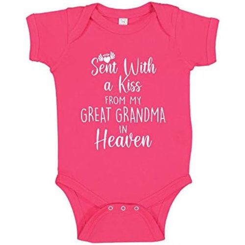Sent with A Kiss from My Great Grandma in Heaven Baby Bodysuit Infant One Piece