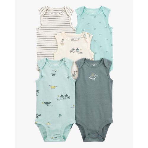 Baby 5-Pack Ocean Print Sleeveless Bodysuits - Carter's | Carter's
