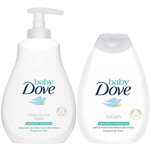 Baby Dove Sensitive Moisture Bundle: Tip to Toe Wash and Lotion, 13 Ounce Each