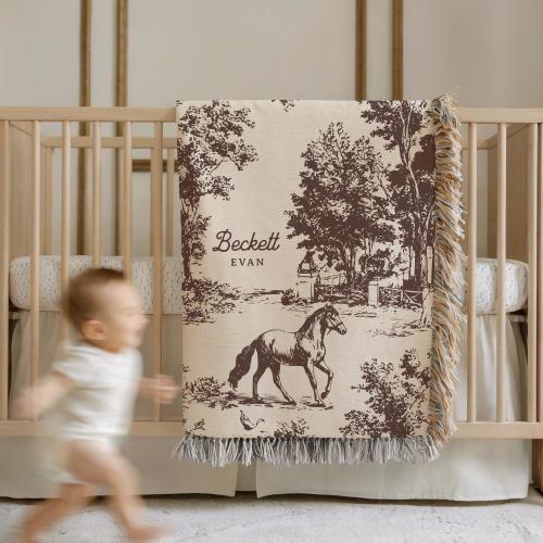 Custom Western Baby Blanket Gift Horse Gift Western Nursery Decor Horse Baby Quilt Western Nursery Blanket Western Baby Shower Gift for Mom