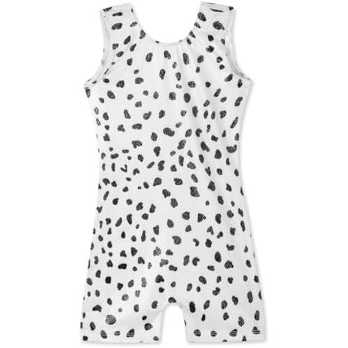 Domusgo Gymnastics Leotards for Girls Sparkly One-Piece Pro Kids Unitard Biketards with Shorts