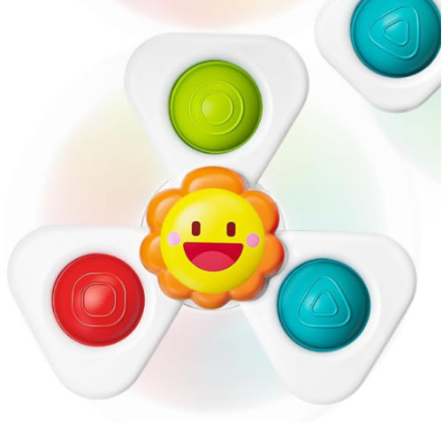 SpringFlower Suction Cup Spinner Toys, Baby Bath Toys for 12 18 Months Boy&Girl, Sensory Toys Bath Toys Travel Table Toy for Toddlers, Birthday Baby Gifts for 1 2 3 Year Old Toddler