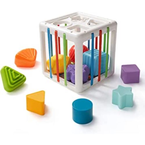 LiKee Sensory Toys Shape Sorter Baby Blocks Colorful Textured Balls Sorting Games Montessori Learning Activity for Fine Motor Skills Early Development, Infants Toddlers Kids Boys Girls 18+ Months Old