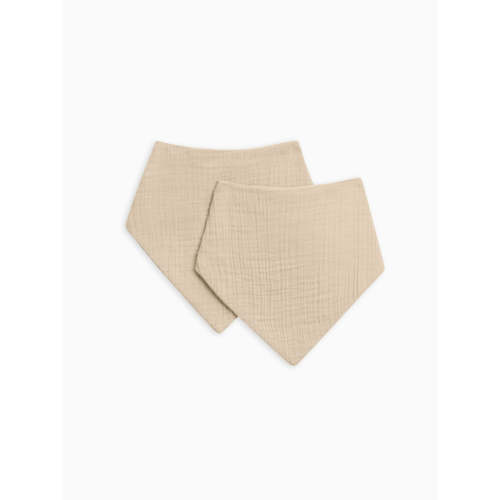 2-Pack Muslin Bandana Bibs - Clay
