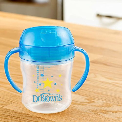 Dr. Brown's Transition Sippy Cup with Soft Spout - Blue - 6oz - 6m+ (Pack of 2)