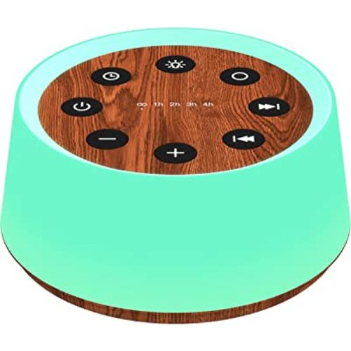 Sound Machine and White Noise Machine with 30 Soothing Sounds with 12 Colors Baby Night Light with Memory Function (T-Wood)