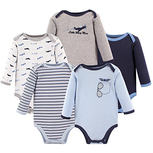 Luvable Friends Baby Cotton Long-Sleeve Bodysuits