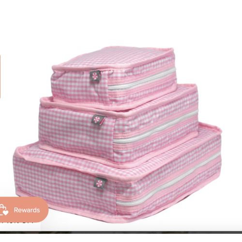 Stacking Set | Pink Gingham with first name name