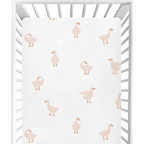 CaTaKu Cute Gooses Duck Baby Crib Sheets Mini Crib Sheets Fitted for Boys Girls, Neutral Crib Mattress Sheet Toddler Bed Sheets, 27"x 39"
