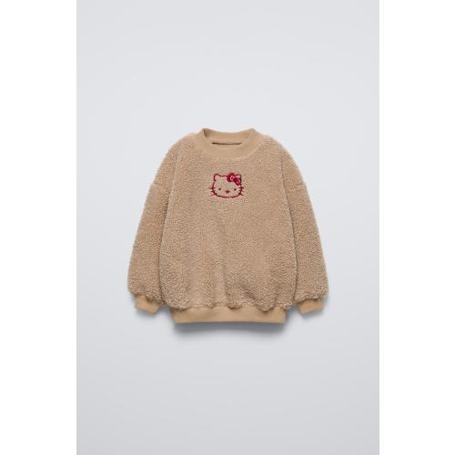 HELLO KITTY © SANRIO FLEECE SWEATSHIRT - Dark beige | ZARA United States